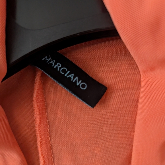 Marciano Vibrant Orange Draped Blouse Bodysuit - Picture 5 of 9